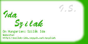 ida szilak business card