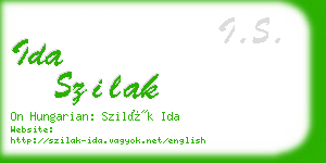 ida szilak business card